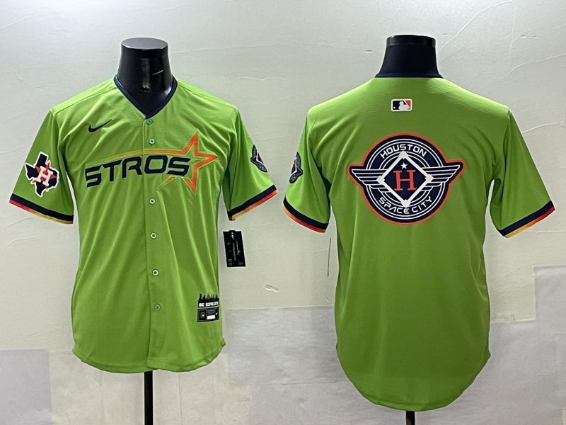 Men Houston Astros Blank Green three generations Joint Name 2025 Nike MLB Jersey style 27->houston astros->MLB Jersey